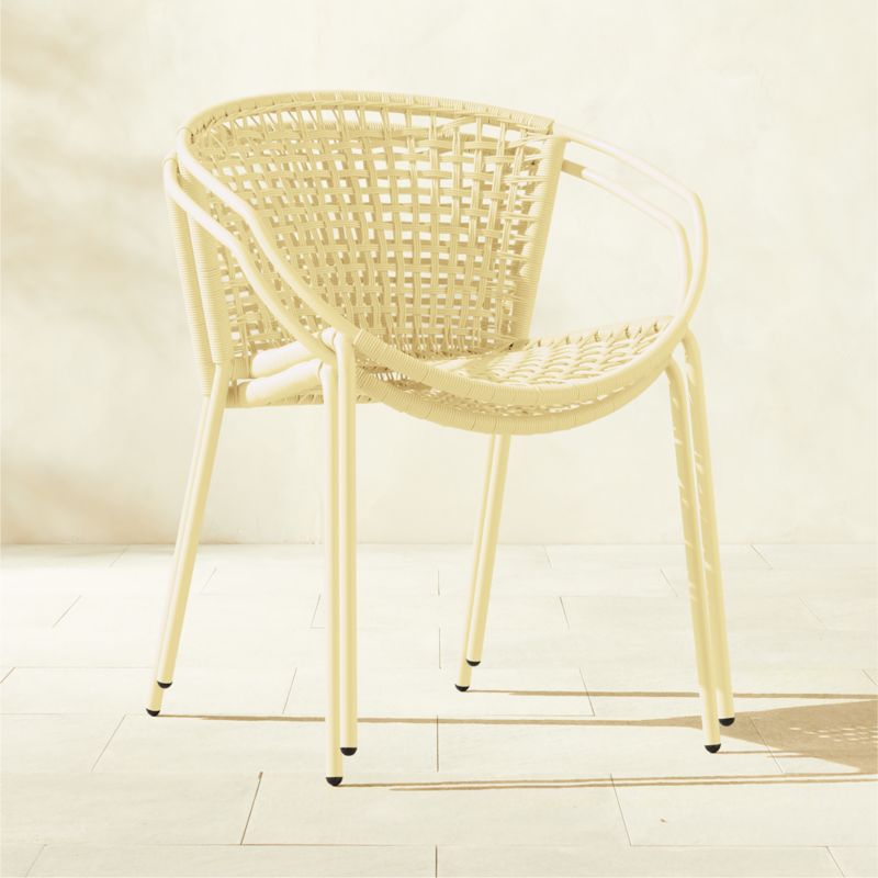 Sophia Yellow Woven Outdoor Dining Armchair - image 2 of 8