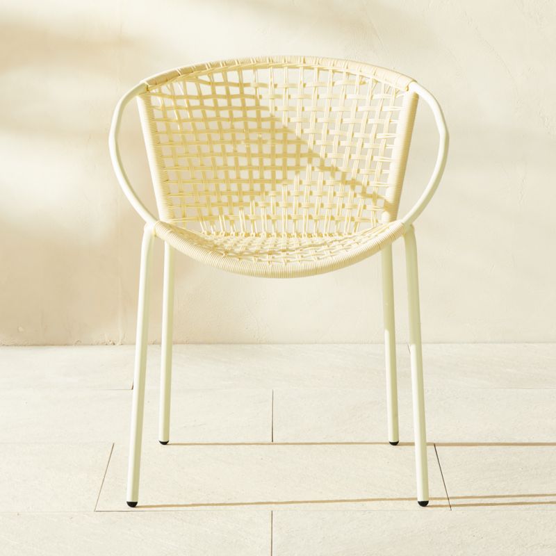 Sophia Yellow Woven Outdoor Dining Armchair - image 0 of 8