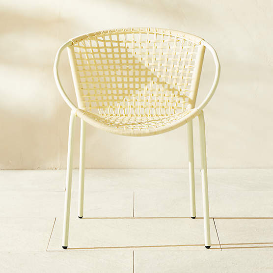 Sophia Yellow Woven Outdoor Dining Armchair