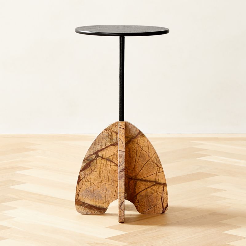 View Spazio Brown Marble Side Table details
