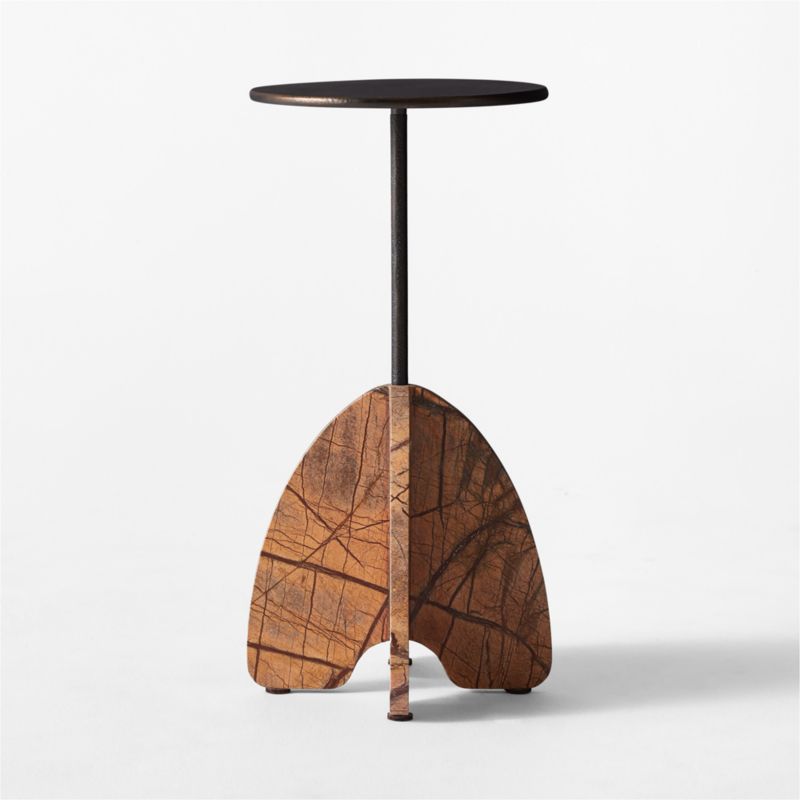 Spazio Brown Marble Side Table - image 6 of 10