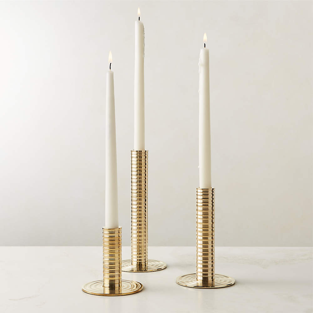 Asha Speckled Cement Knotted Modern Taper Candle Holder + Reviews