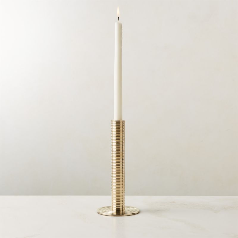 Viewing product image Spencer Brass Taper Candle Holder Large - image 1 of 15