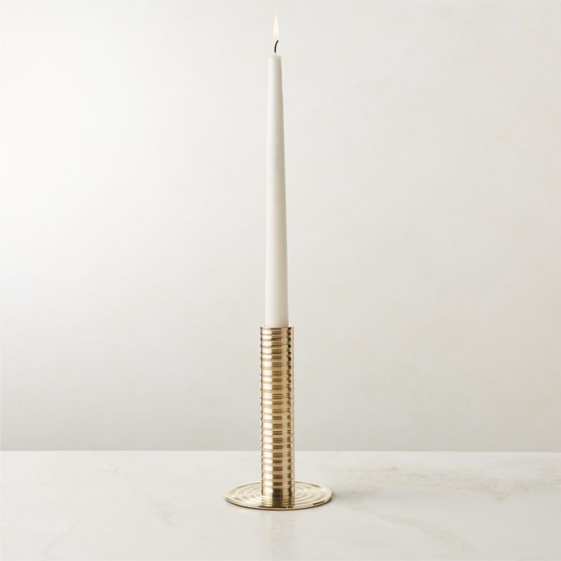 Viewing product image Spencer Brass Taper Candle Holder Medium - image 1 of 15