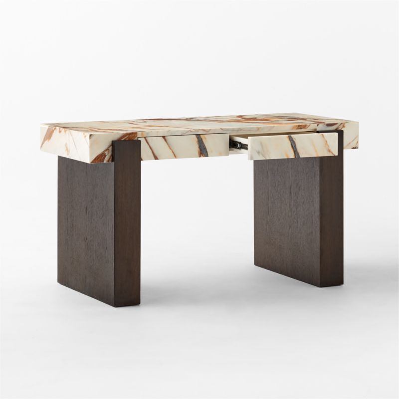 Spesso 2-Drawer Marble Desk - image 6 of 11