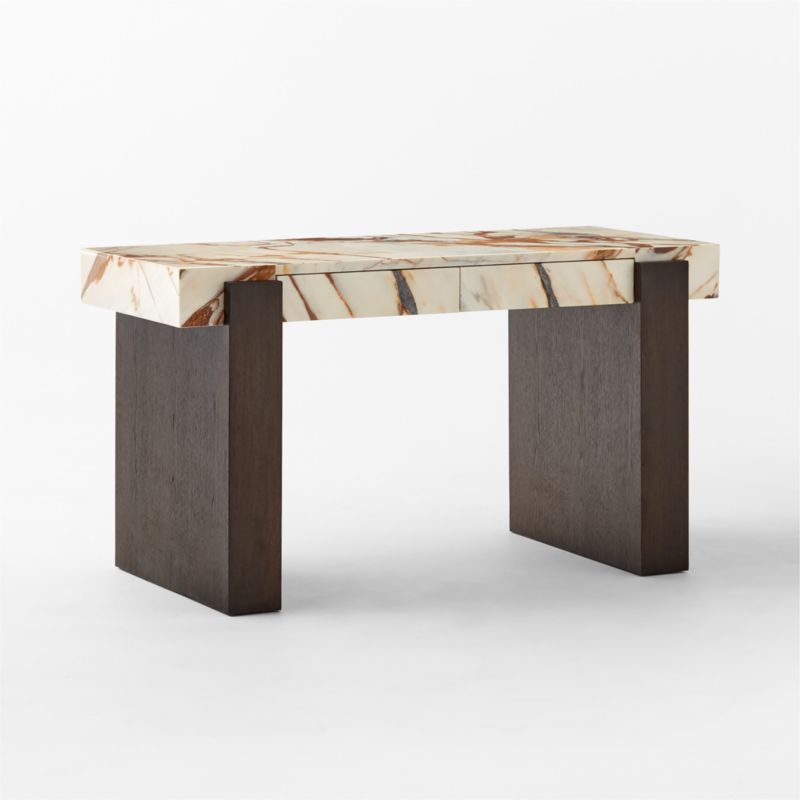 Spesso 2-Drawer Marble Desk - image 5 of 11