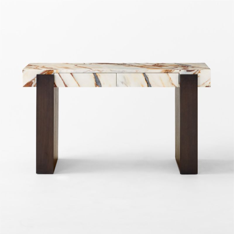 Spesso 2-Drawer Marble Desk - image 4 of 11