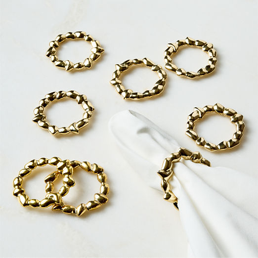 Spina Brass Napkin Rings Set of 8