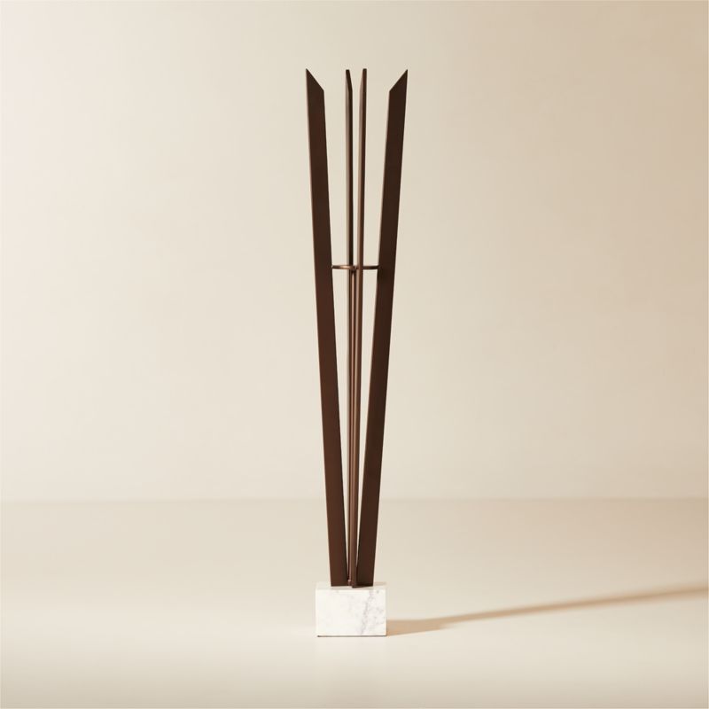 Spire Bronze and Marble Pillar Candle Holder - image 1 of 4