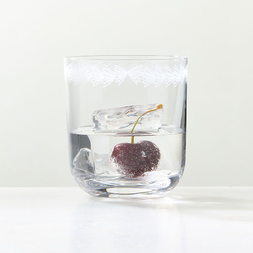 Spruce Etched Double Old-Fashioned Glass