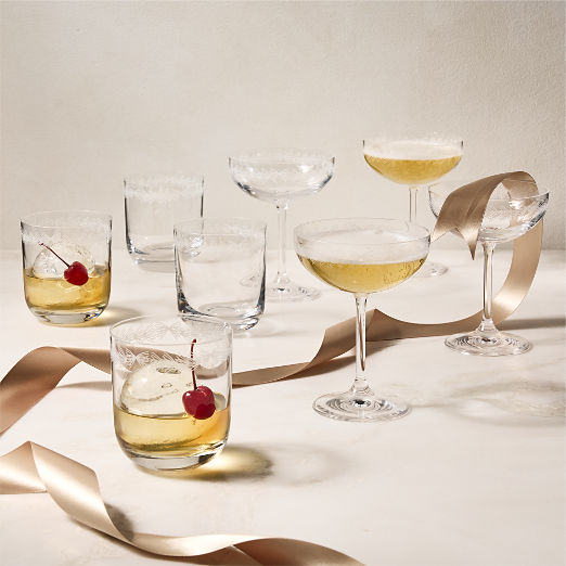 Spruce Etched Cocktail Glasses Set of 8