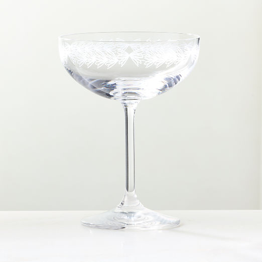 Spruce Etched Coupe Glass