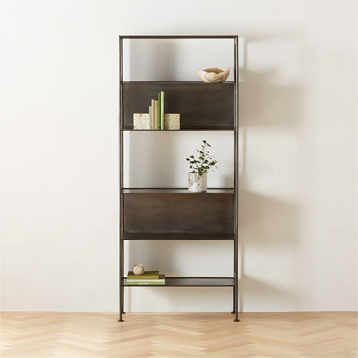 Modern Black Metal Bookcases CB2