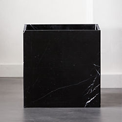 Modern Planters And Garden Pots Cb2 Square Black Marble Planter