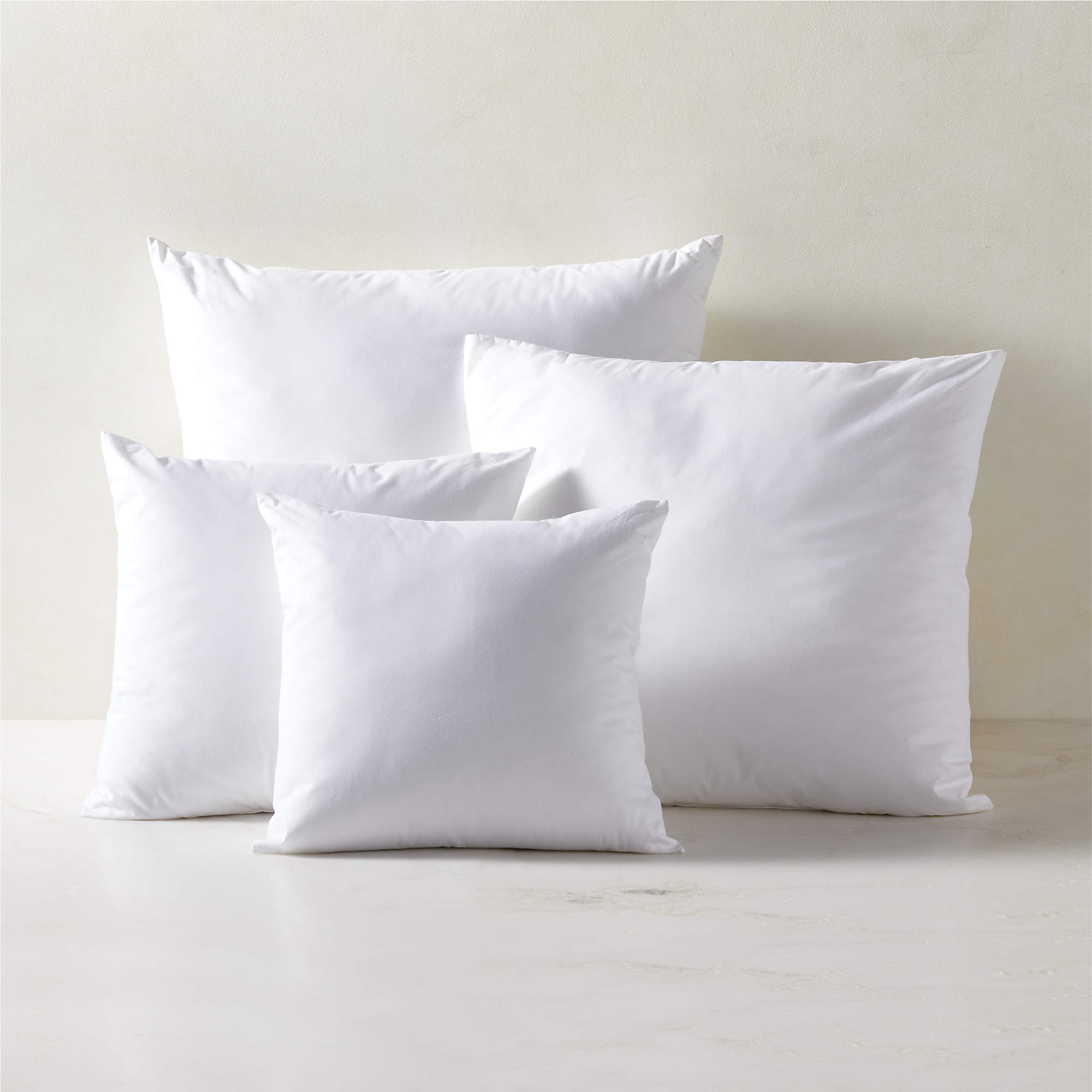 Hypoallergenic DownAlternative Square Modern Throw Pillow Inserts CB2