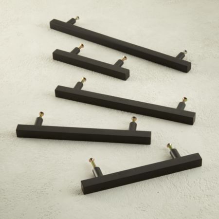 Matte Black Square Handles Cb2