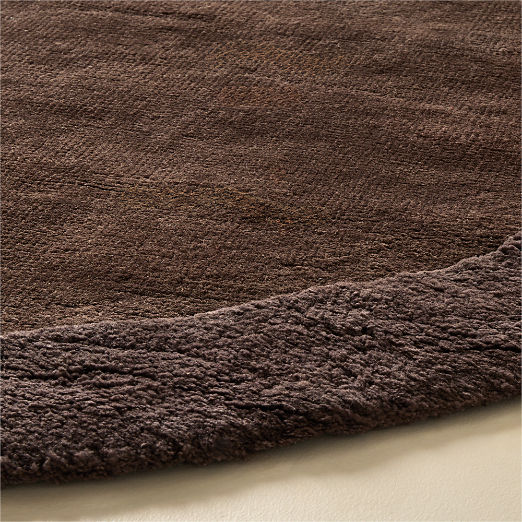 St. Mary Hand-Knotted Dark Taupe New Zealand Wool Round Area Rug 10' by Casa Dean by Swizz Beatz
