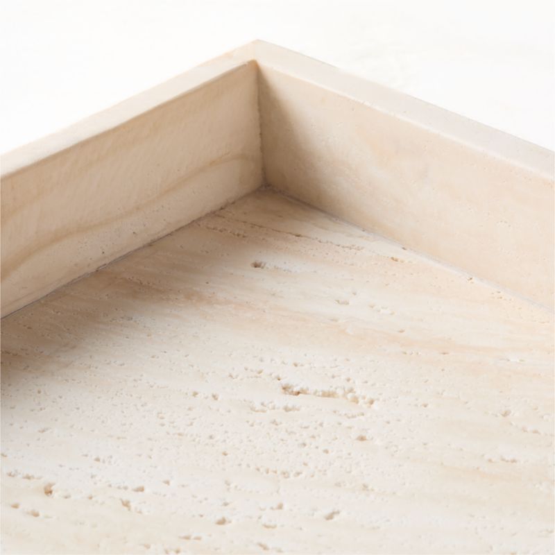 Stack Rectangular White Travertine Serving Tray - image 3 of 5