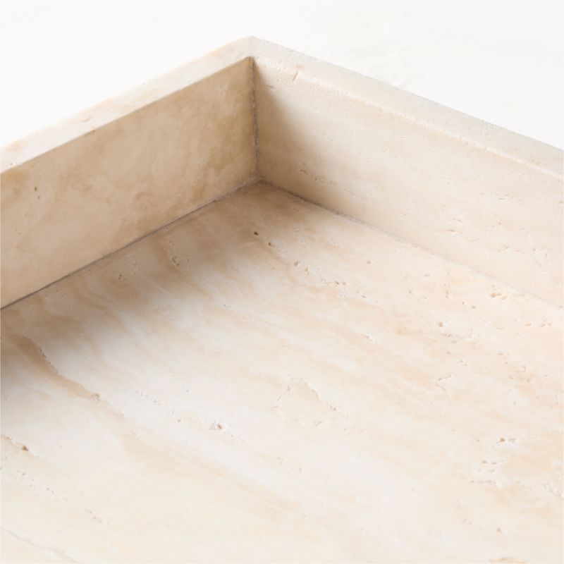 Stack Square White Travertine Serving Tray - image 3 of 5