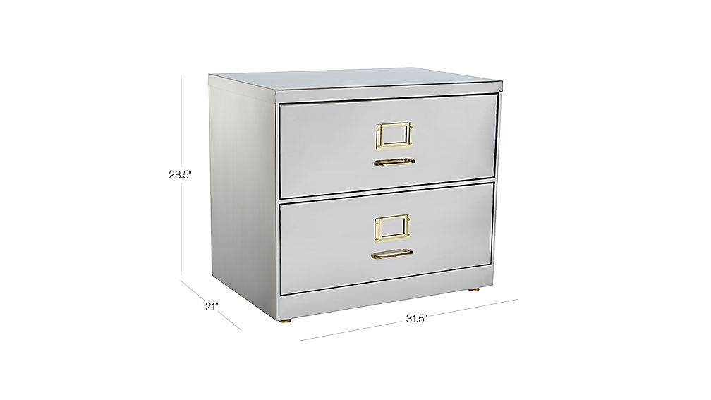 Stainless Steel Wide File Cabinet + Reviews | CB2