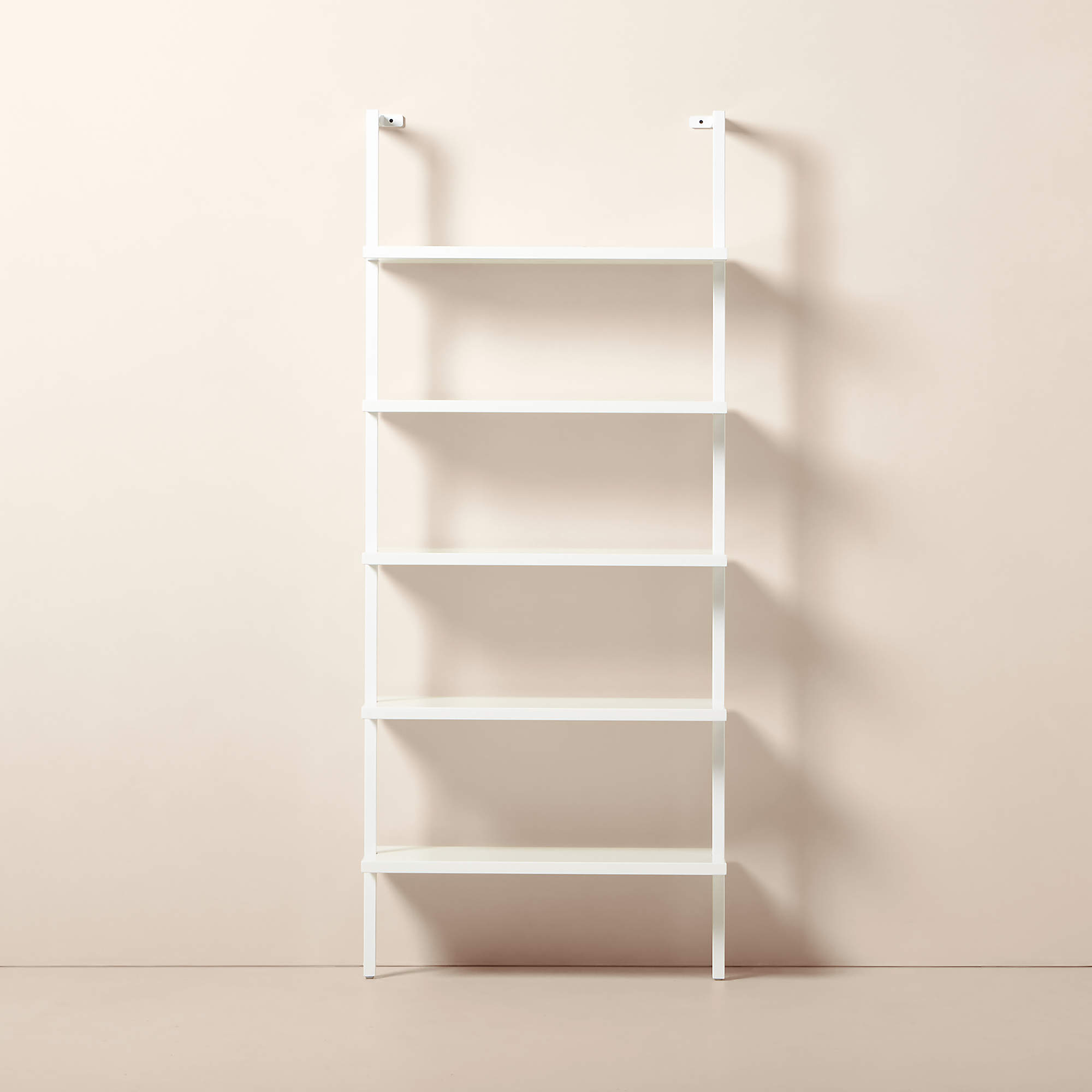 Stairway Modern White Metal Wall Mount Bookshelf 72.5'' + Reviews CB2