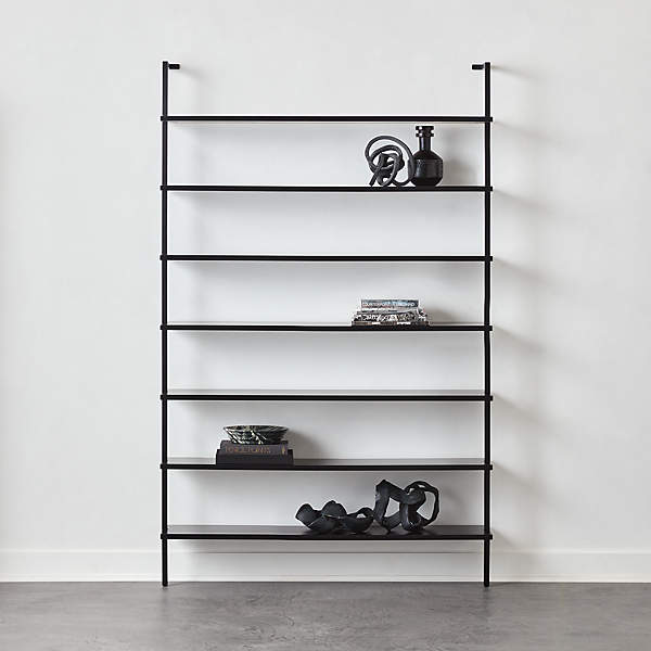 Stairway Modern Black Metal Wall Mount Bookshelf 96'' + Reviews