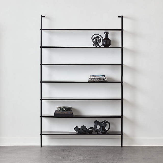 Stairway Wide Black Wall Mounted, Cb2 Stairway Bookcase