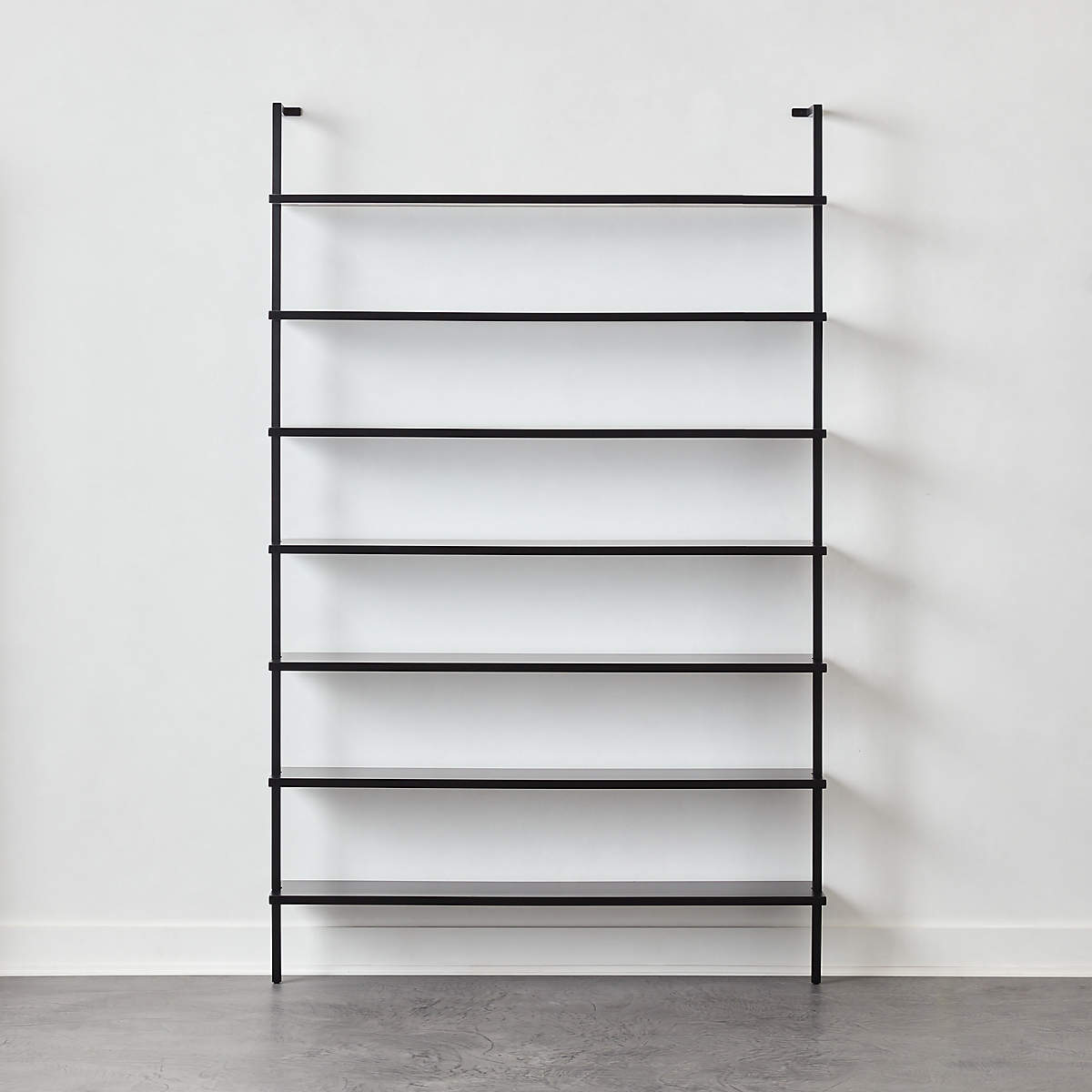 Stairway Modern Wide Black Metal Wall Mount Bookshelf 96'' + Reviews CB2