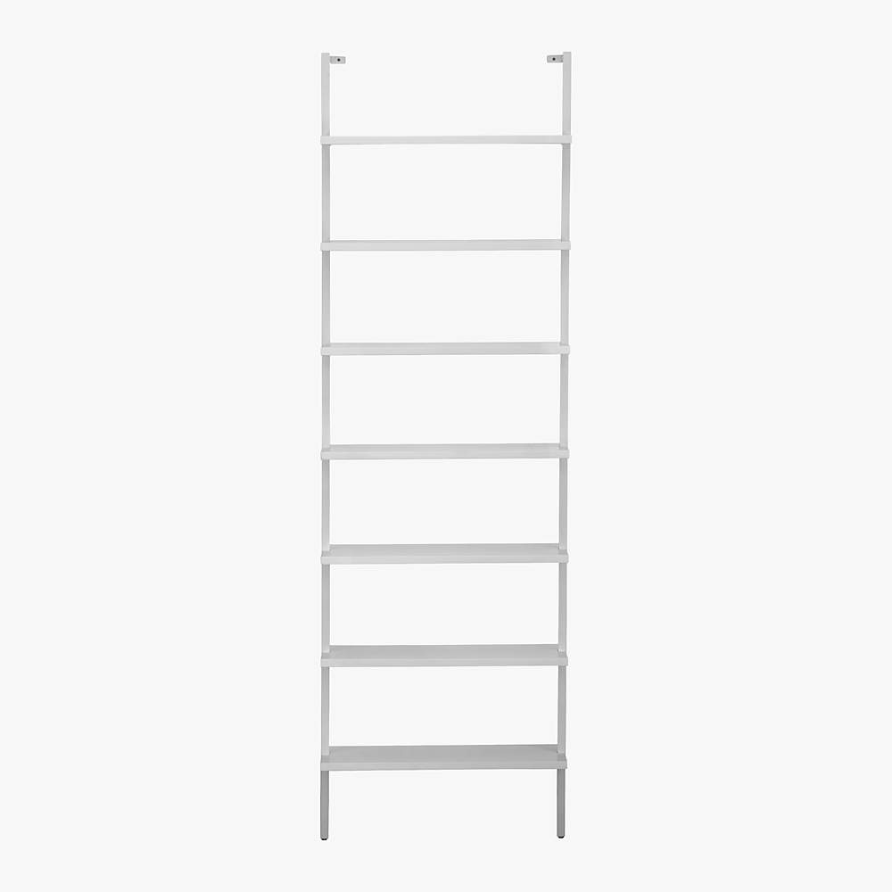 Stairway White Ladder Bookcase, White Wall Hanging Bookcase