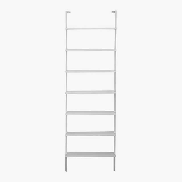 Stairway White Ladder Bookcase, Cb2 Stairway Black 96 Wall Mounted Bookcase