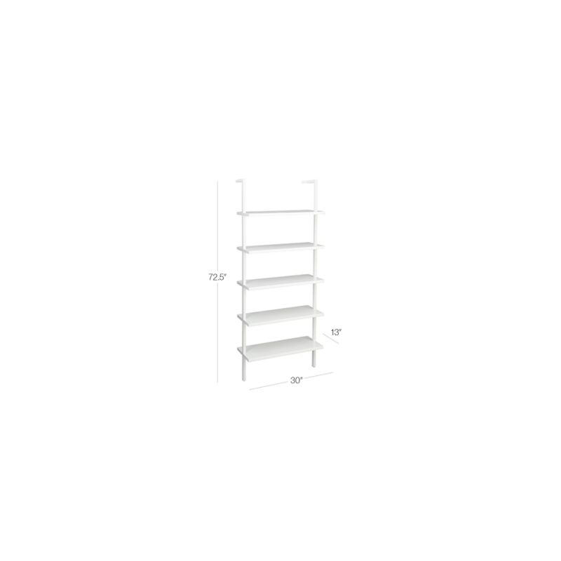 View Stairway 72.5" White Metal Wall Mount Bookcase - image 2 of 6