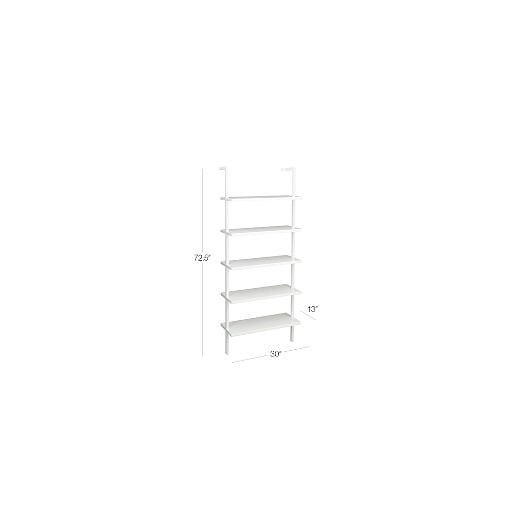 Stairway 72.5" White Metal Wall Mount Bookcase