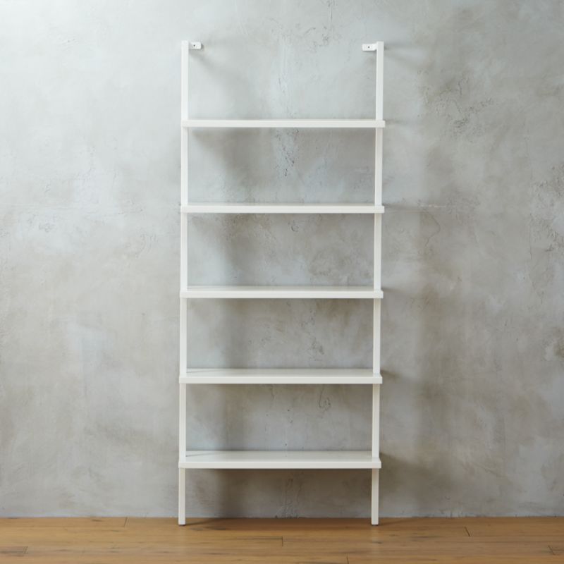 View Stairway White Wall-Mounted Bookcase - 72.5" Height details
