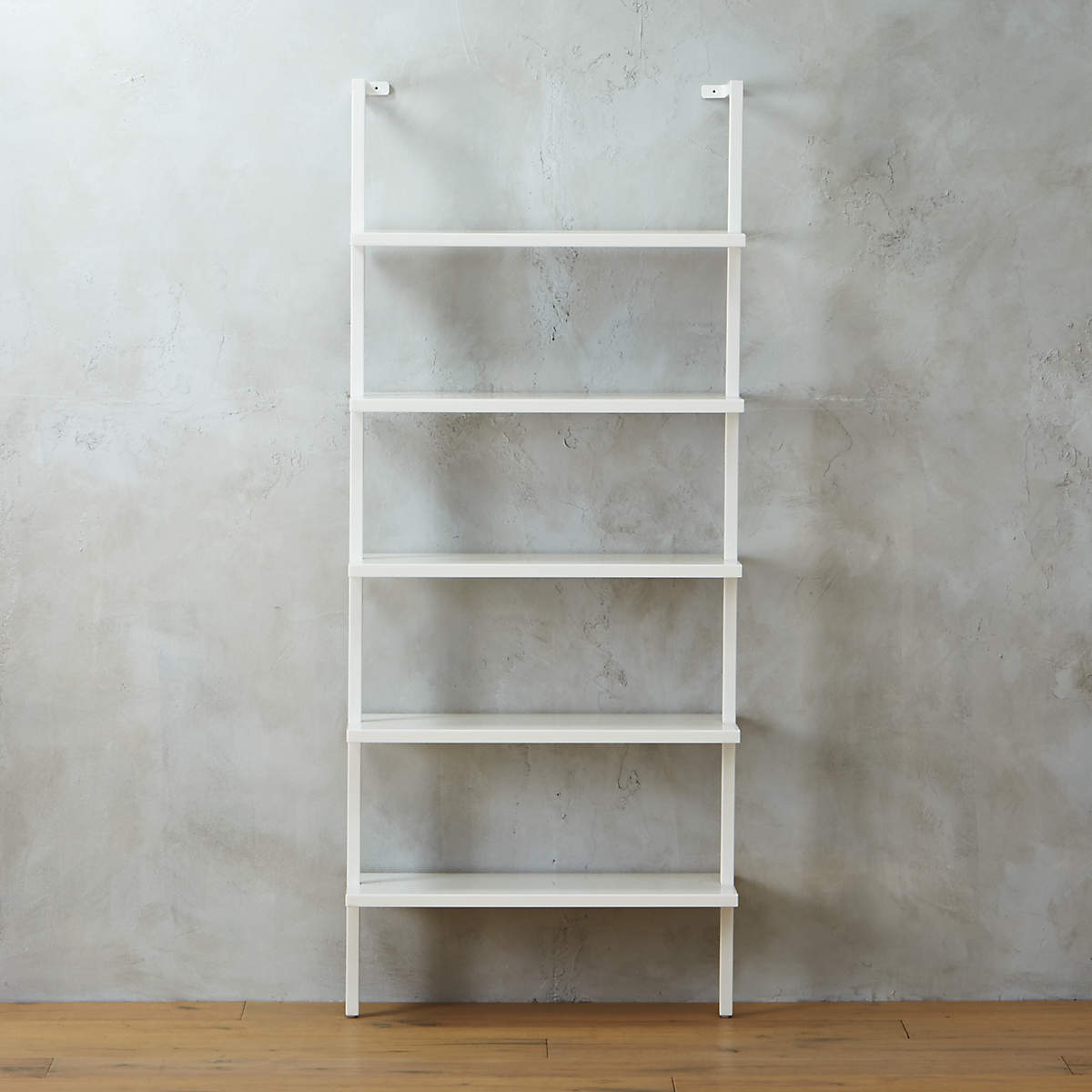 Stairway Modern White Metal Wall Mount Bookshelf 72.5'' + Reviews CB2