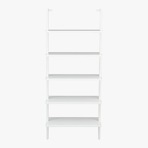 Stairway 72.5" White Metal Wall Mount Bookcase