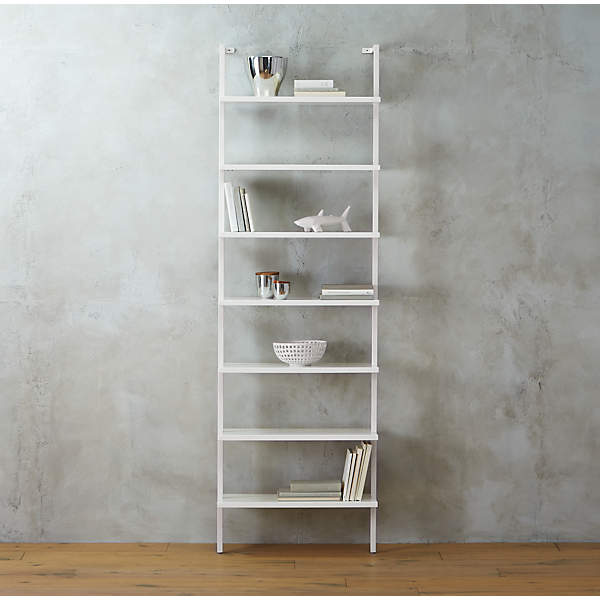 Stairway White Ladder Bookcase Reviews Cb2 - White Bookshelf Wall Mounted
