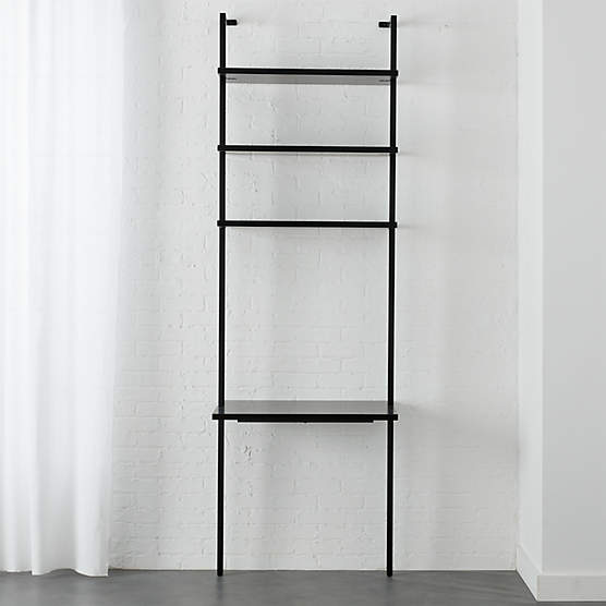 Stairway Black Modern Wall Mounted, Stairway Black Wall Mounted Bookcase