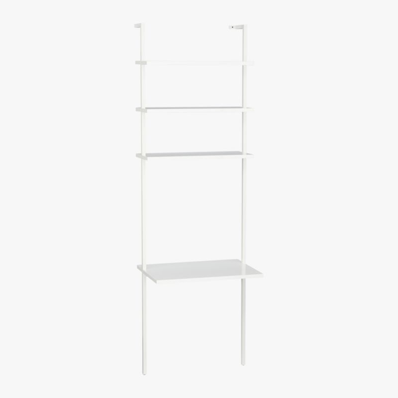 Stairway White Wall Mount Desk with Shelves 96'' - image 4 of 8