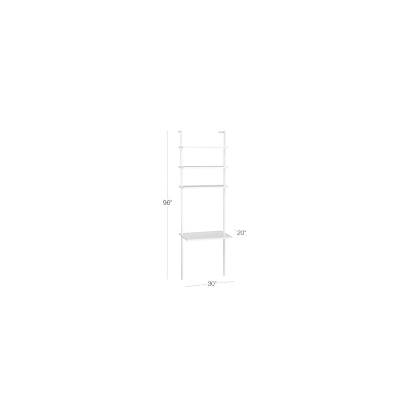 View Stairway White Wall Mount Desk with Shelves 96'' - image 2 of 8