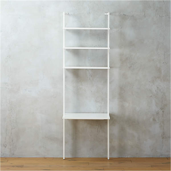 Stairway White Ladder Desk Reviews Cb2, Leaning Ladder Bookcase With Desk
