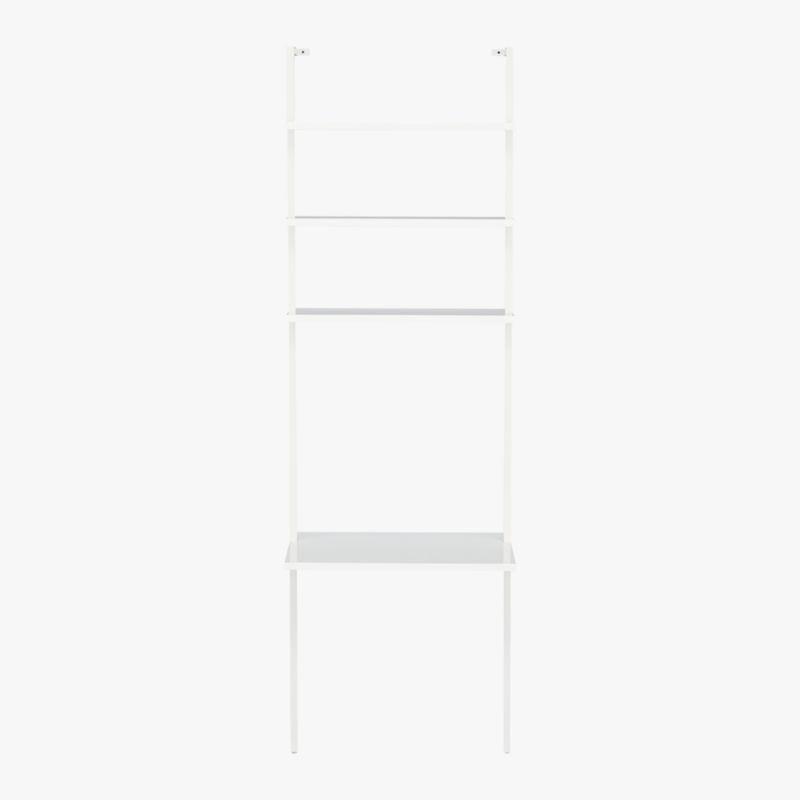 Stairway White Wall Mount Desk with Shelves 96'' - image 3 of 8