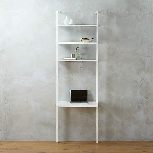 Cb2 white 2024 ladder bookshelf