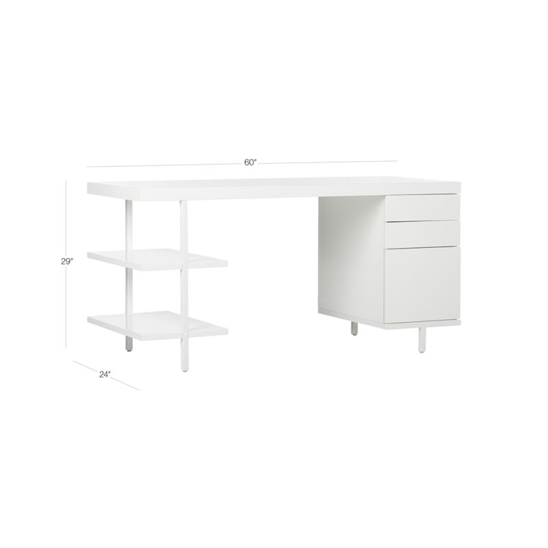 white modular desk