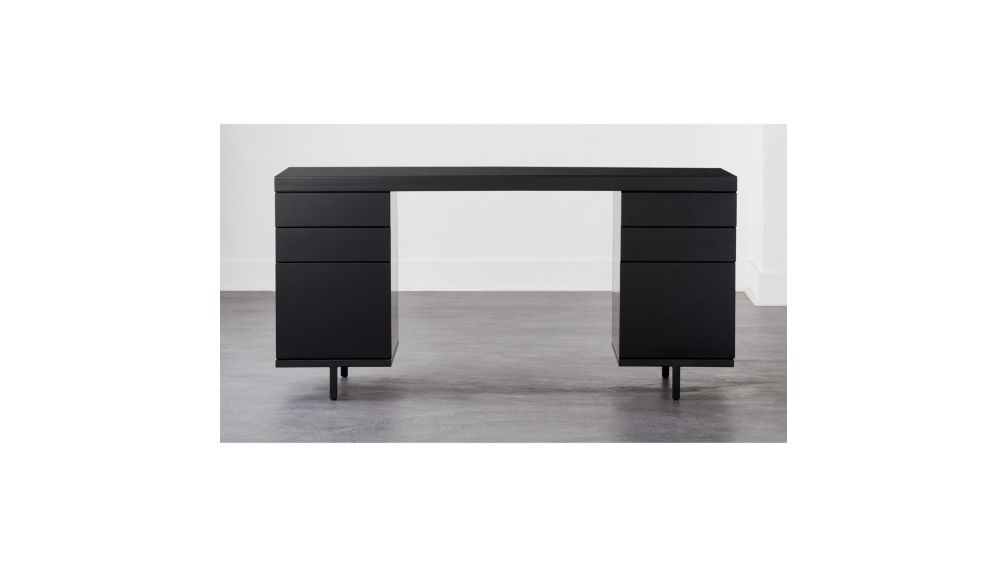 Stairway Modular Desk with Drawers Black + Reviews CB2 Canada