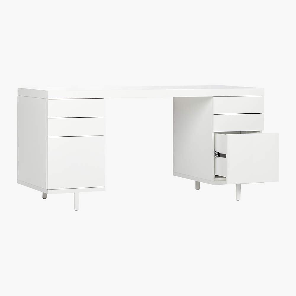 white modular desk