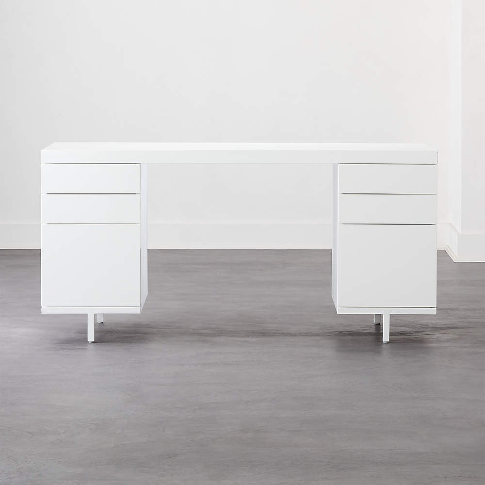 Desk with deals white drawers