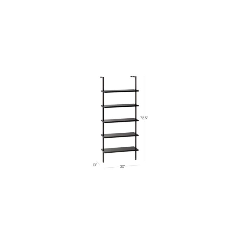 View Stairway 72.5" Black Metal Wall Mount Bookcase - image 2 of 6