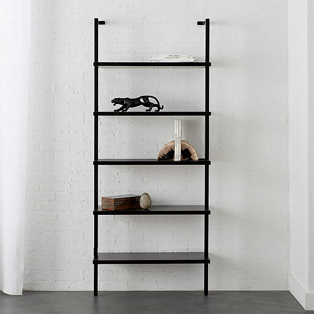 Stairway Black 72 5 Wall Mounted Bookcase Reviews Cb2 - White Bookshelf Wall Mounted