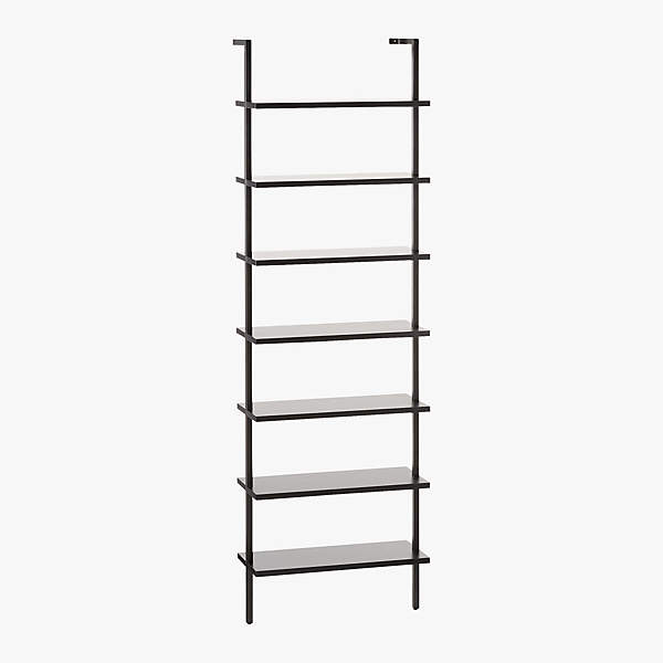 Stairway black wall mounted shop bookcase