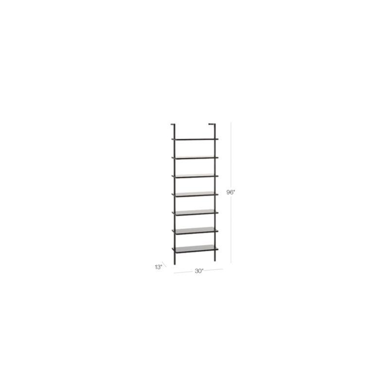 View Stairway 96" Black Metal Wall Mount Bookcase - image 2 of 6